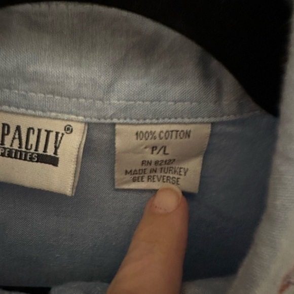 CAPACITY Vintage Dead stock blue embroidered floral woman loose fit top NWT PL - Picture 5 of 13